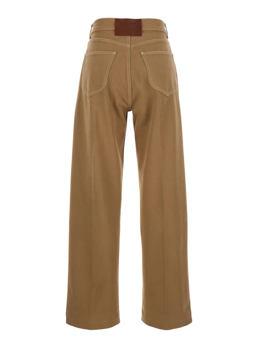 Blugi 'Boyfriend' Beige Jeans with Five-pocket Design and Logo Patch on the Back in cotton for Women - Img 2