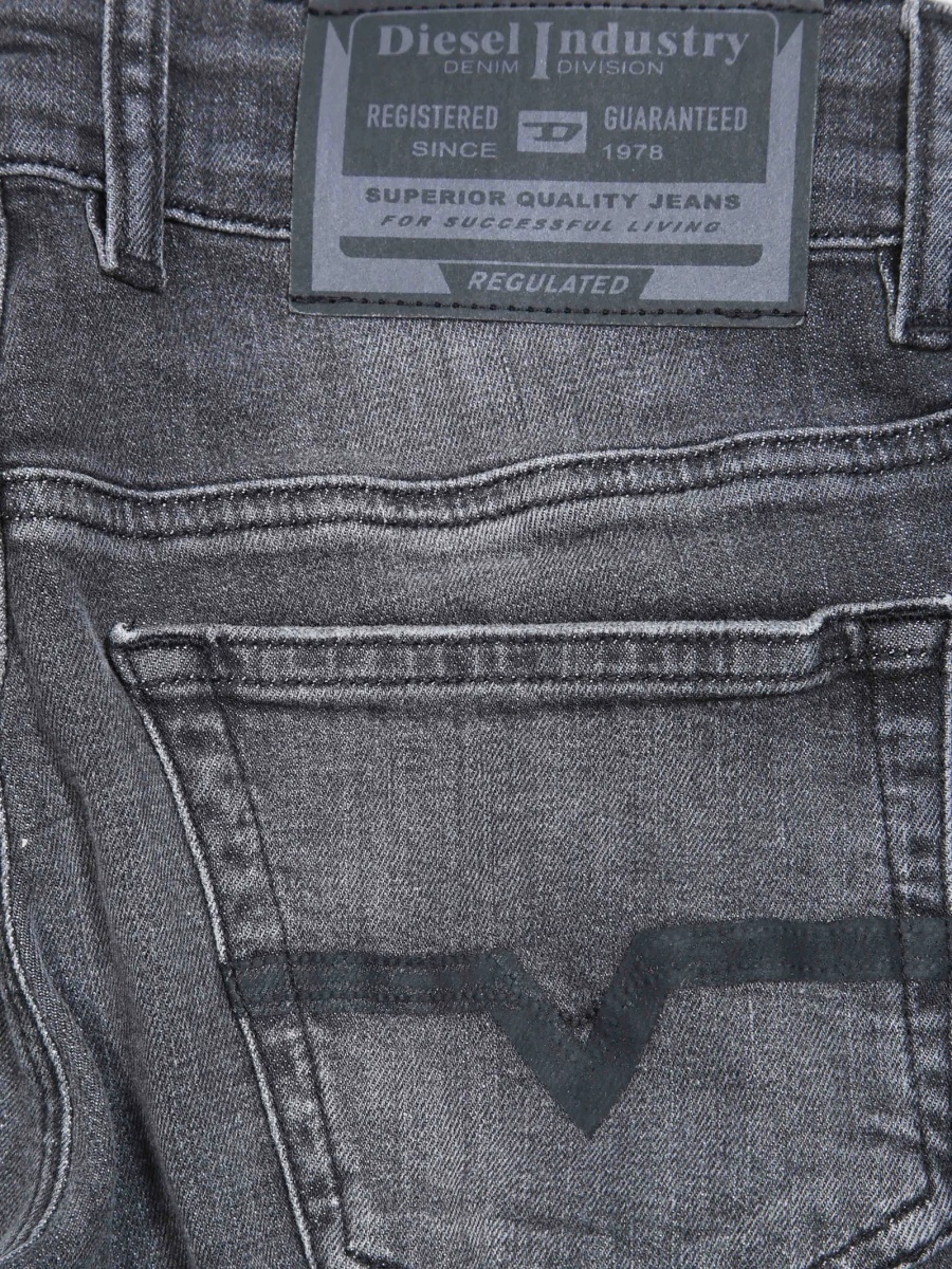 Blugi Diesel negri din bumbac si spandex/elastan - Img 3