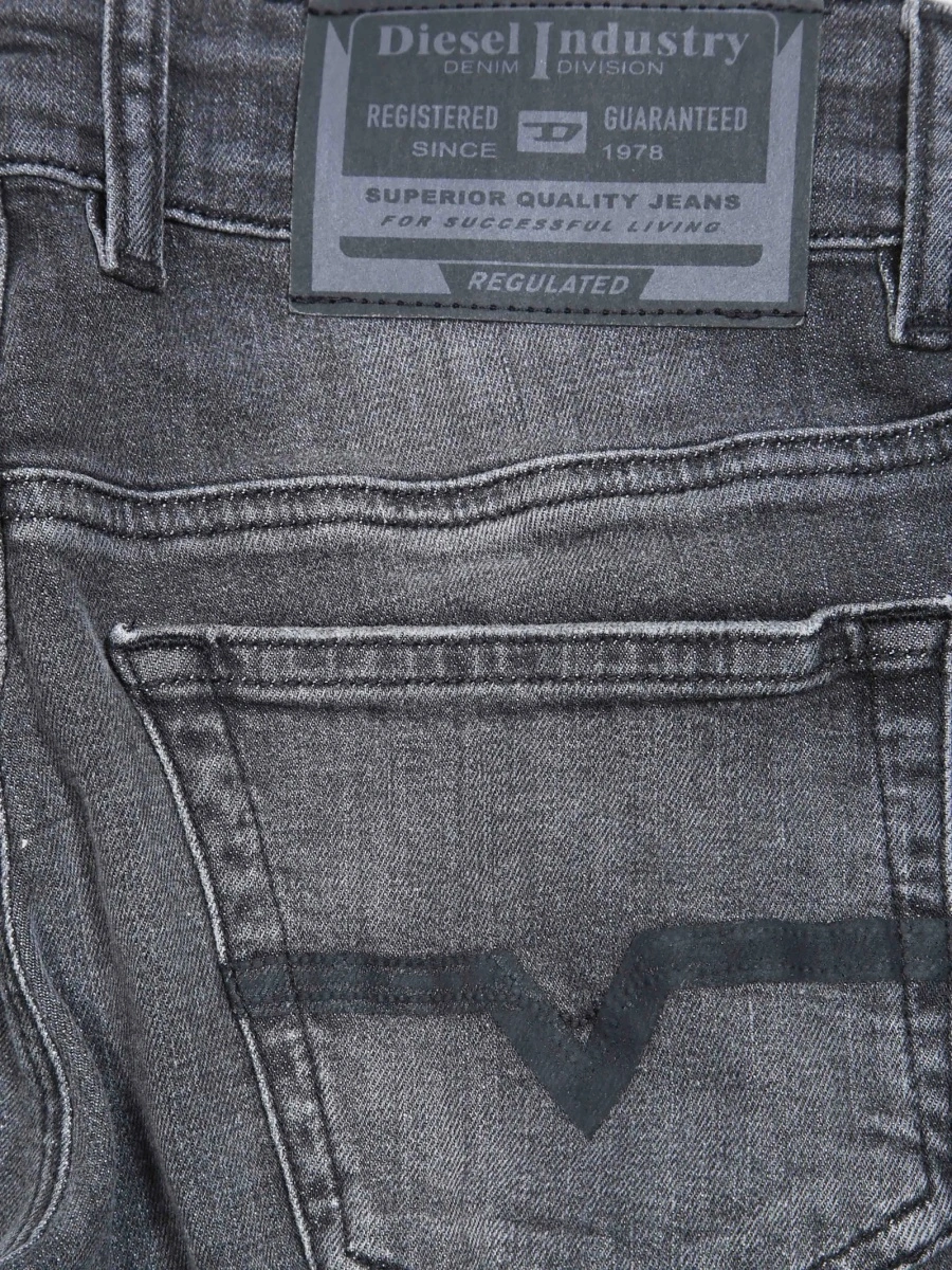 Blugi Diesel negri din bumbac si spandex/elastan - Img 3