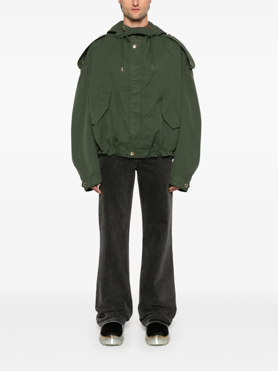 Blugi drepti Alexander McQueen negri din piele si bumbac organic - Img 2