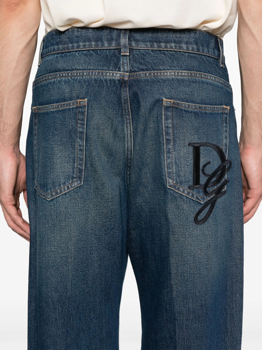 Blugi drepti Dolce &amp; Gabbana albastri - Img 5