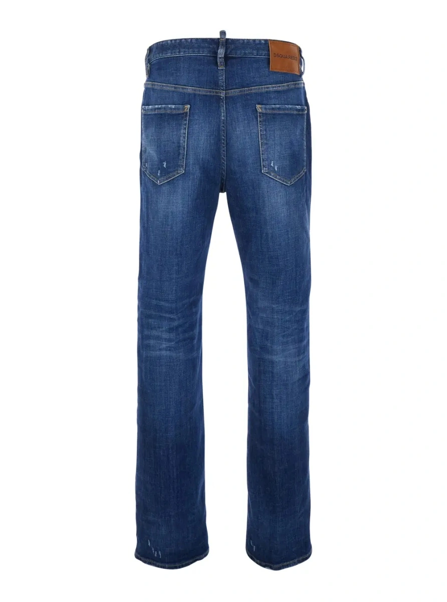 Blugi DSQUARED2 albastri din denim - Img 2