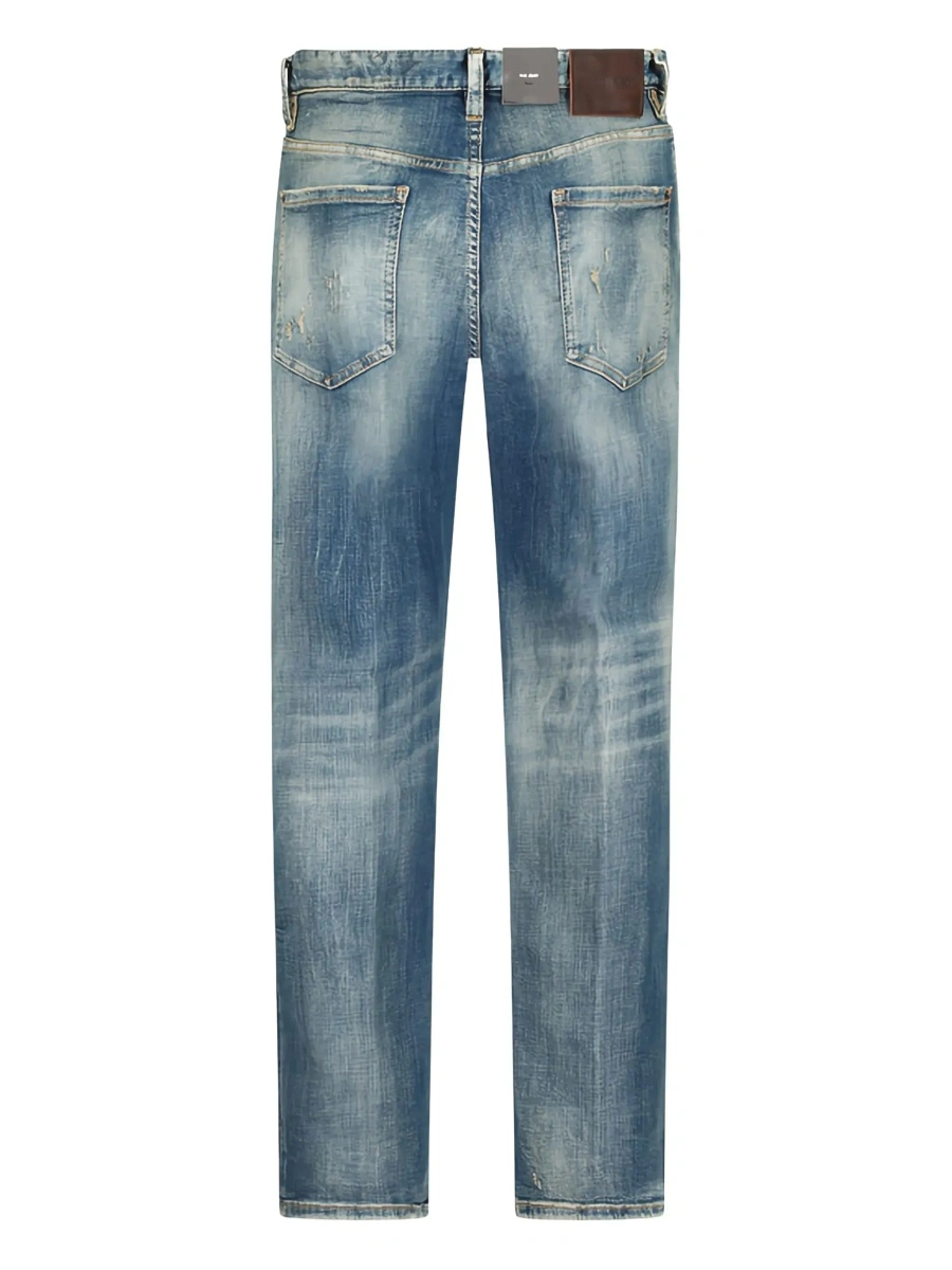 Blugi DSQUARED2 albastri din denim - Img 4