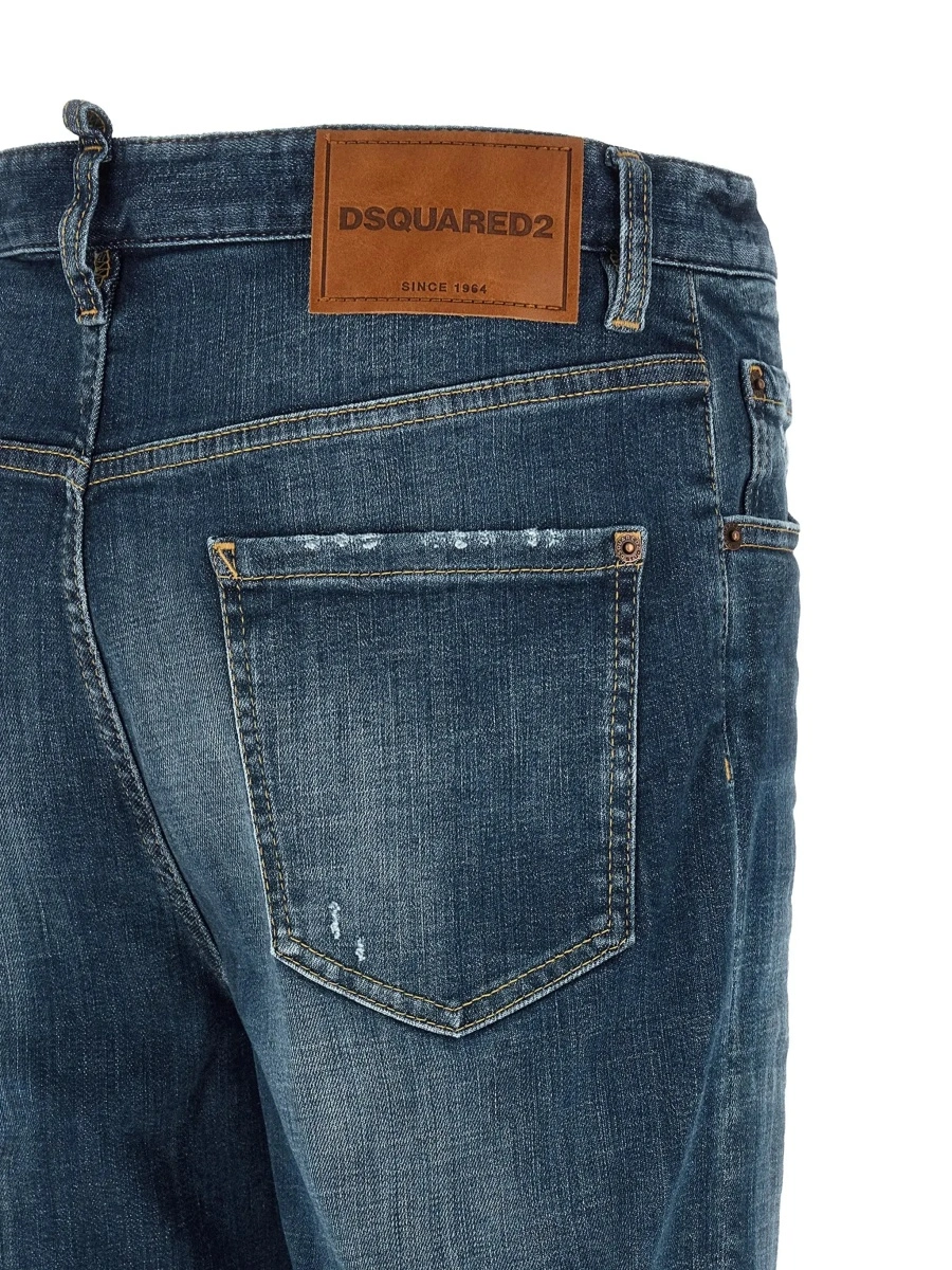 Blugi DSQUARED2 albastri din denim - Img 5