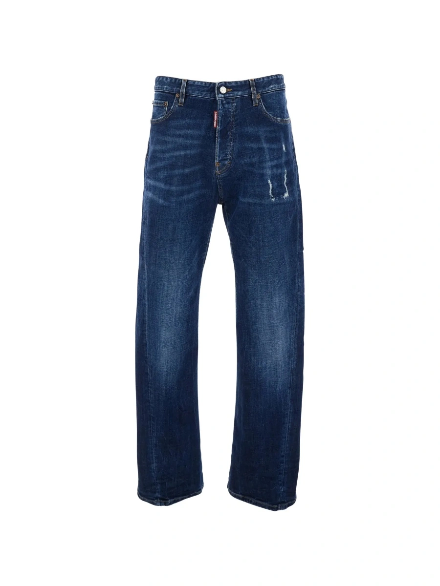 Blugi DSQUARED2 albastri din denim - Img 6