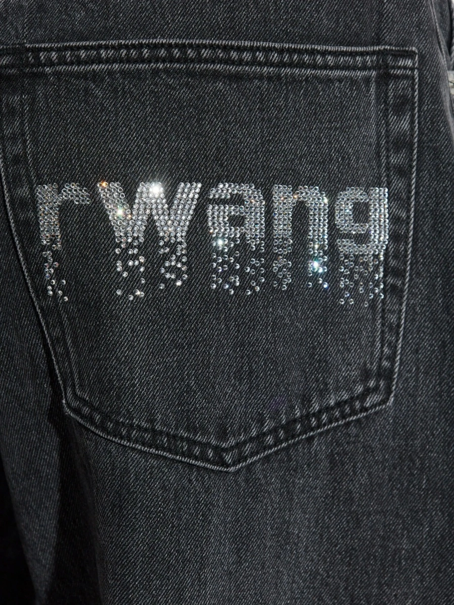 Blugi evazati Alexander Wang gri din bumbac - Img 5