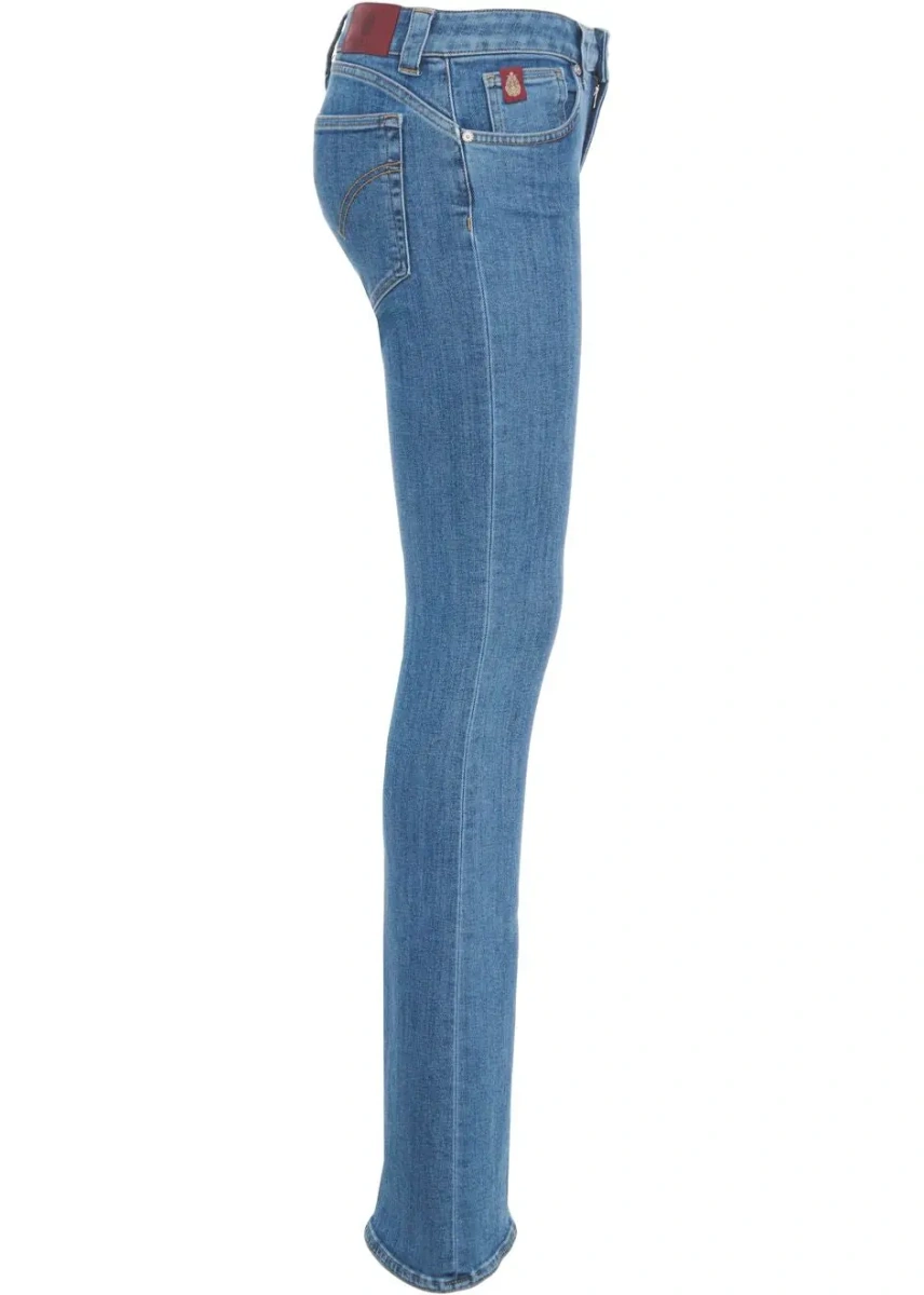 Blugi evazati Dondup albastri din denim - Img 2