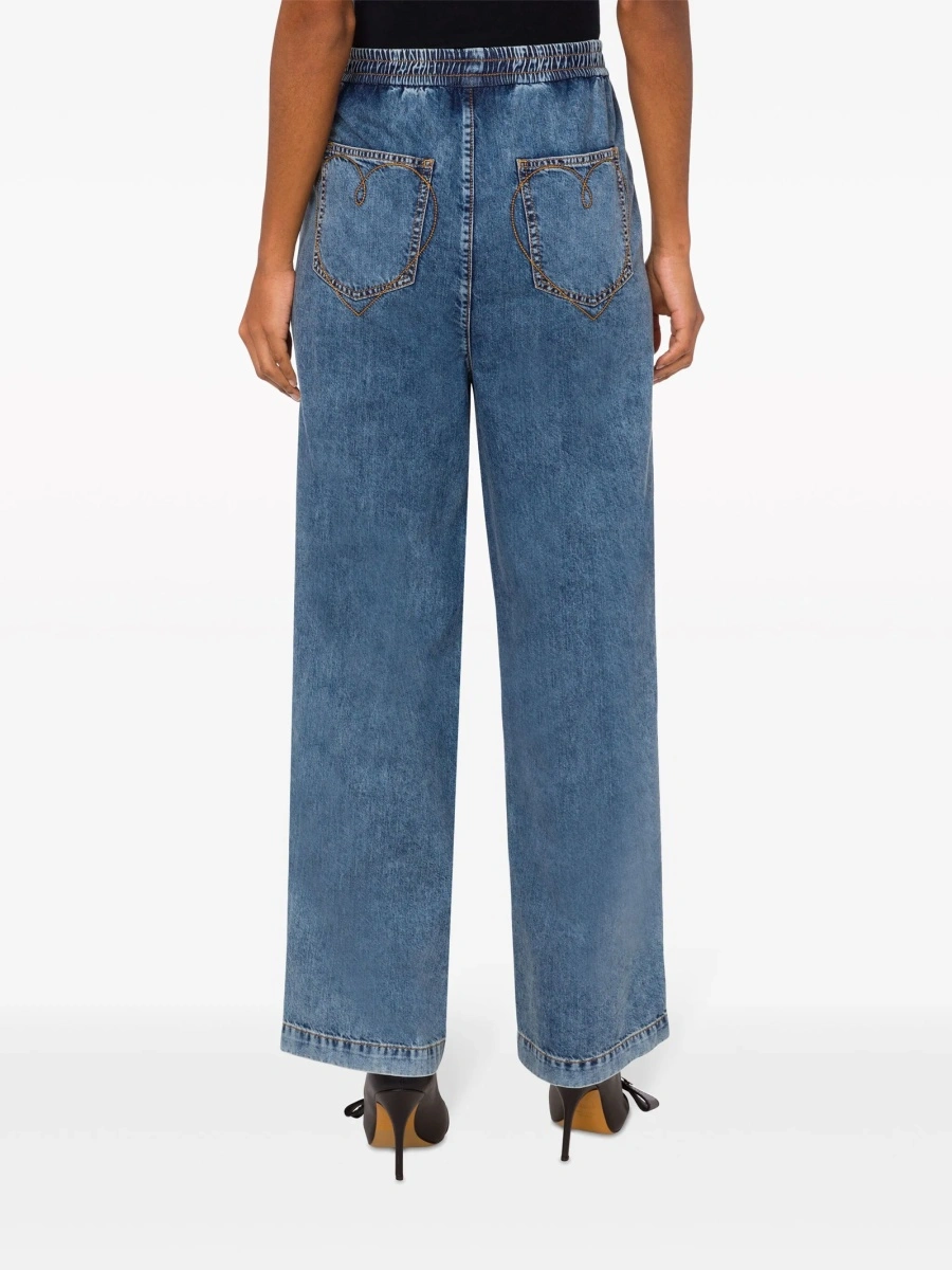 Blugi evazati MOSCHINO JEANS albastri - Img 3