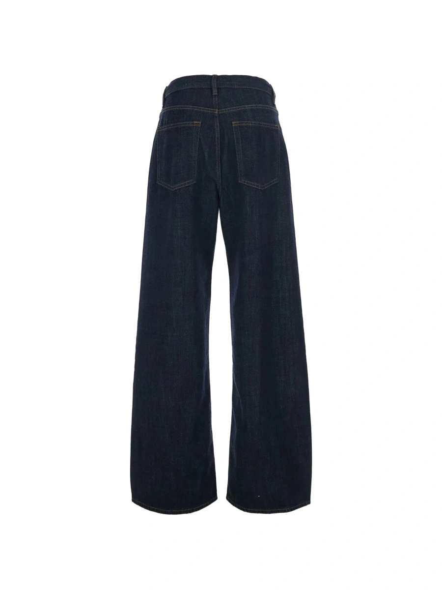 Blugi FRAME albastri din denim 'The Off-Duty Drawstring Bow' - Img 4