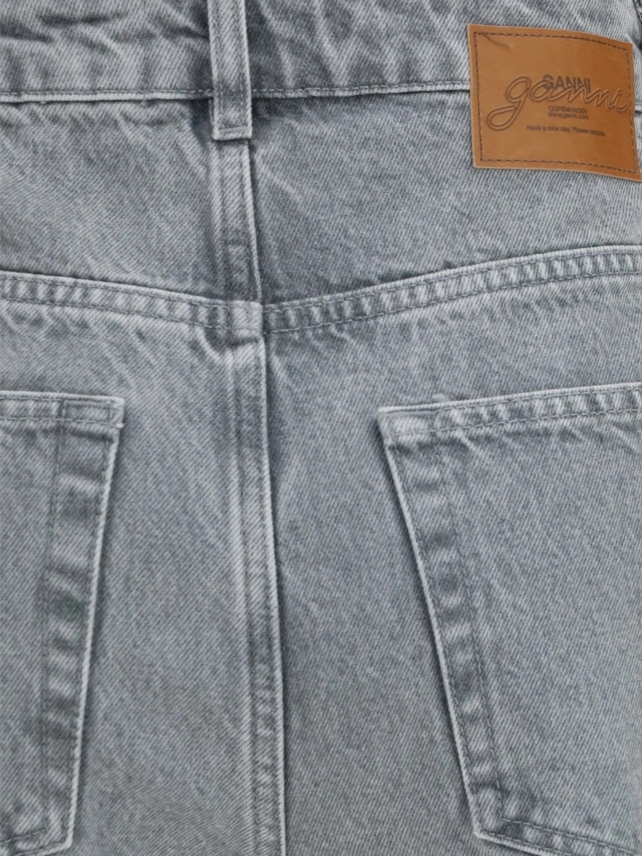 Blugi Ganni multicolor din denim - Img 5