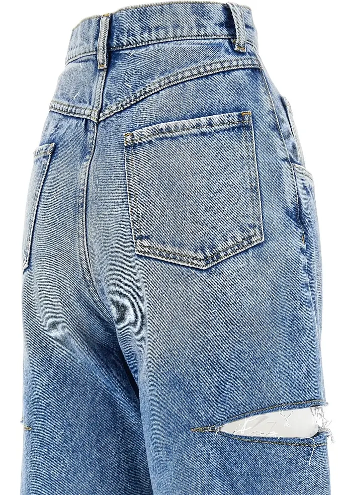 Blugi High-rise jeans with side rips - Img 4