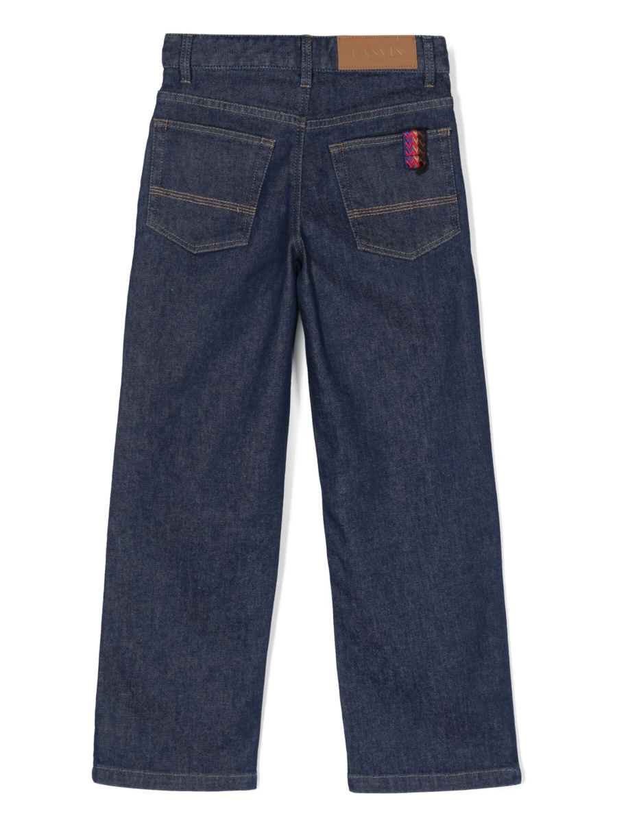 Blugi Lanvin albastri din bumbac si elastan - Img 2