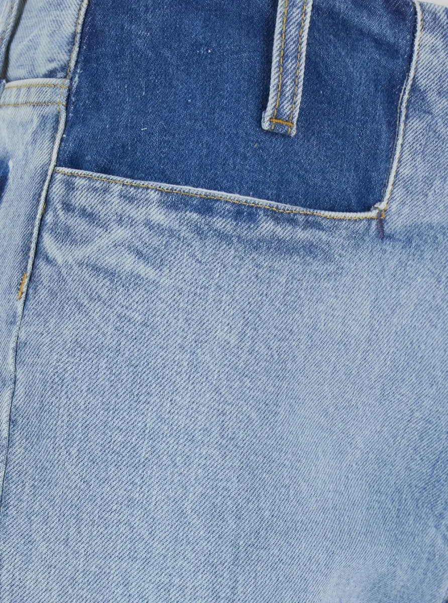 Blugi Light Blue Jeans with Contrasting Details on the Waist in Denim for Women - Img 3