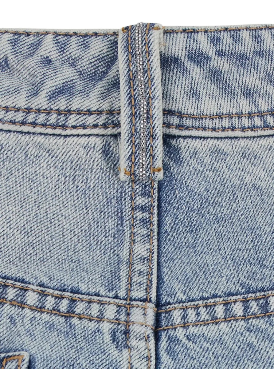 Blugi Light blue Jeans with logo patch on the back and contrasting stitching in denim for women - Img 4