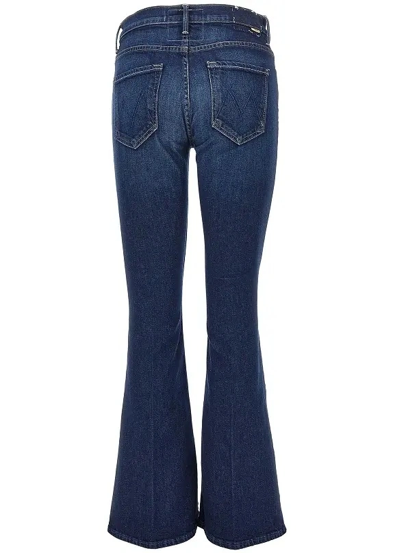 Blugi MOTHER albastri din bumbac si denim - Img 3