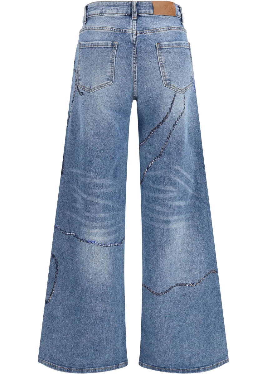 Blugi Palazzo Long painted Jeans in regular fit - Img 2