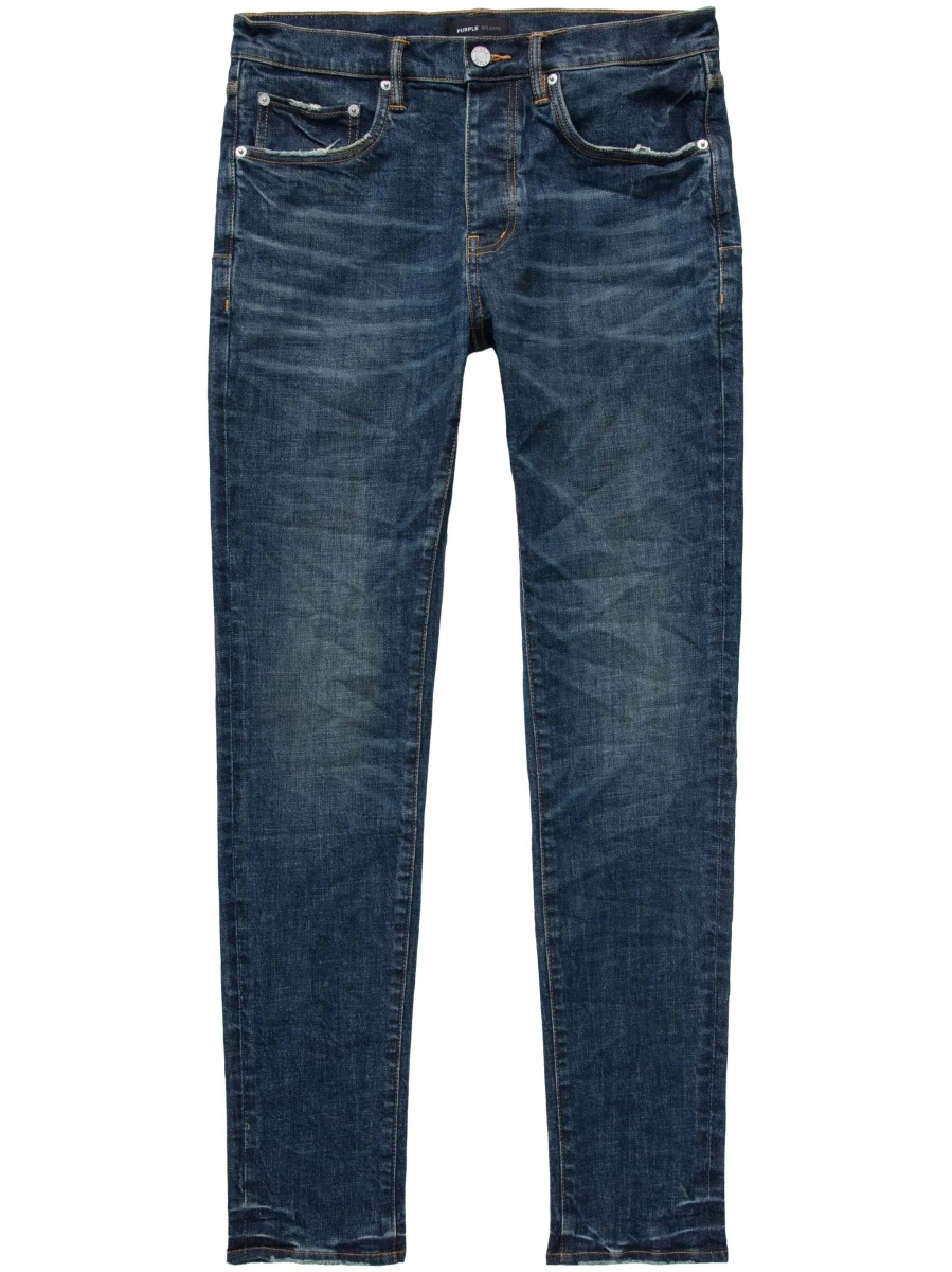 Blugi PURPLE BRAND albastri din denim - Img 8