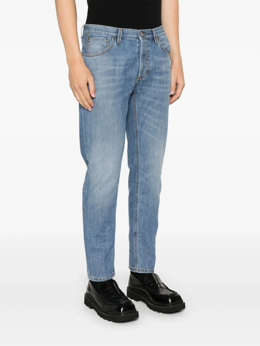 Blugi slim fit Dondup albastri - Img 3