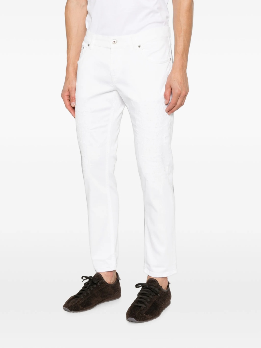 Blugi slim fit Dondup albi din multiester si spandex/elastan - Img 2