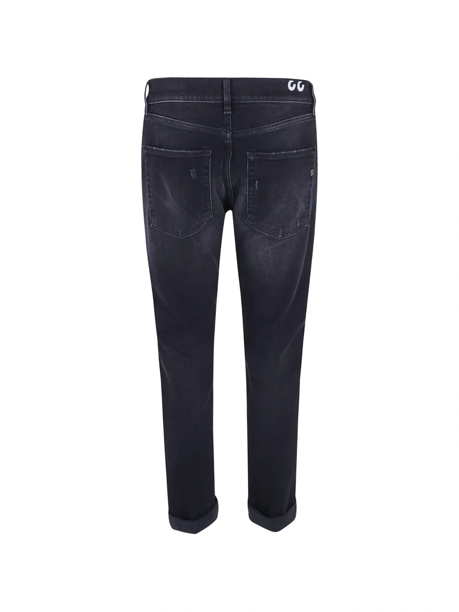 Blugi slim fit Dondup negri din elastan si bumbac - Img 2