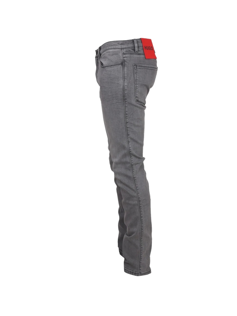 Blugi slim fit Hugo Boss gri - Img 4