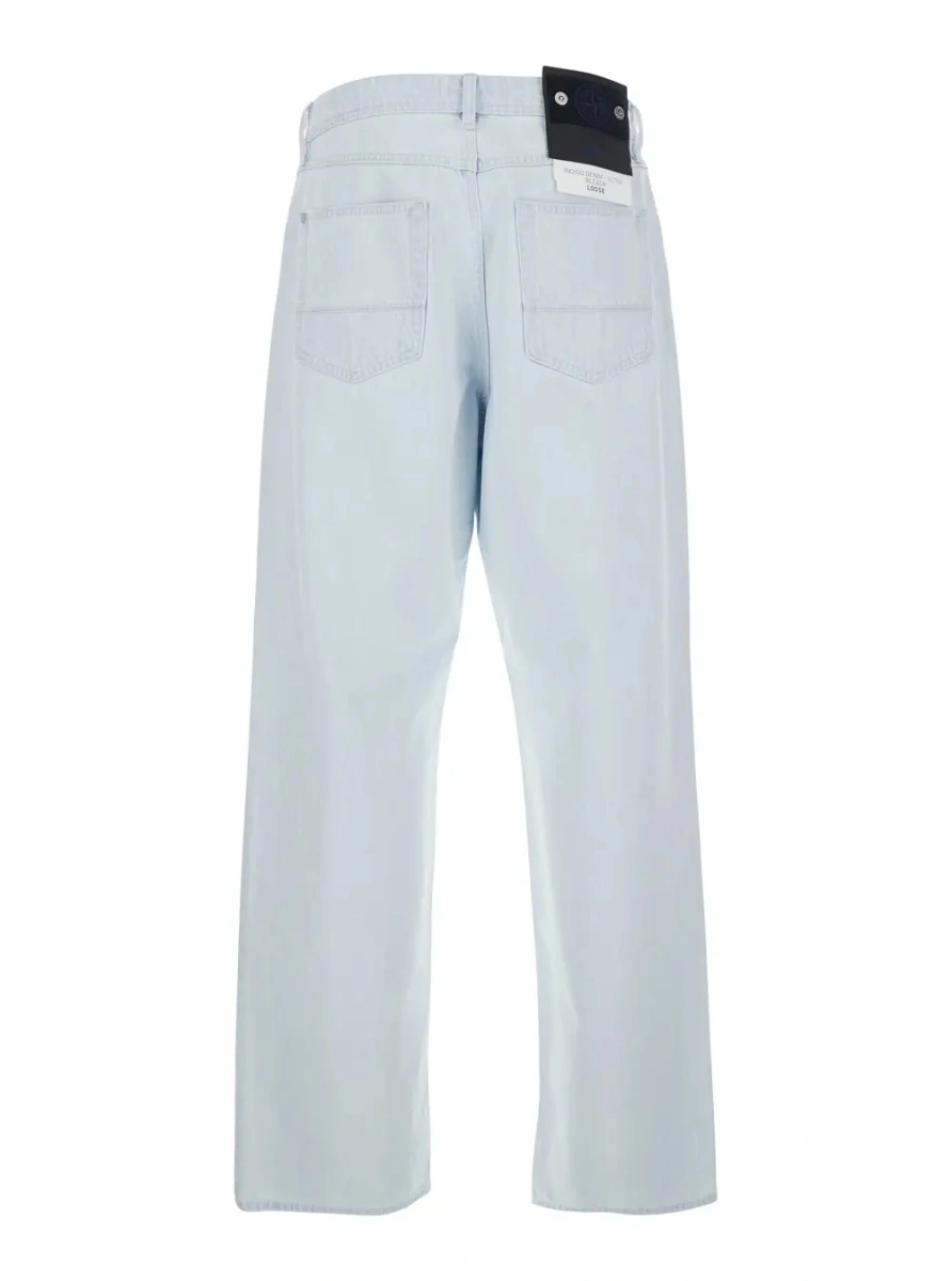 Blugi Stone Island albastri din denim - Img 2