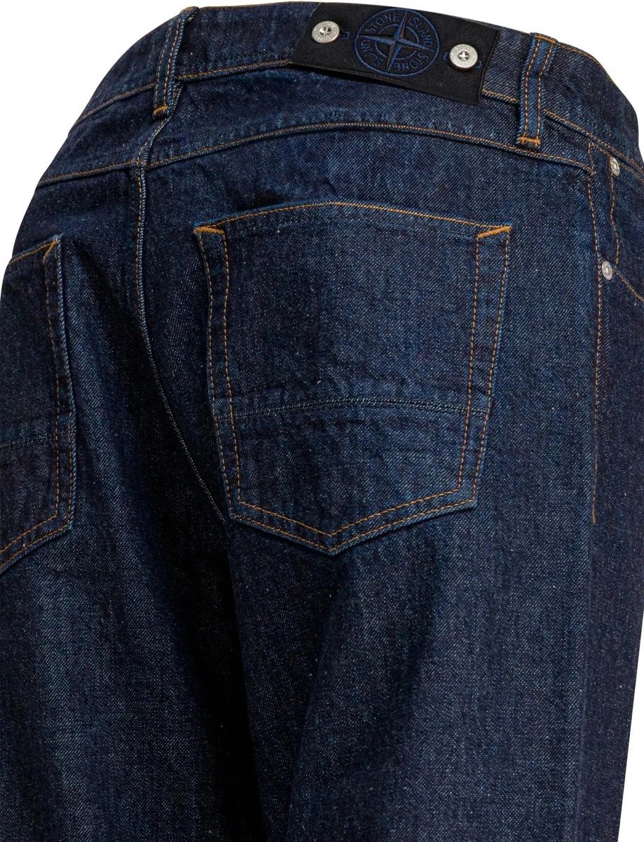 Blugi Stone Island albastri din denim - Img 6