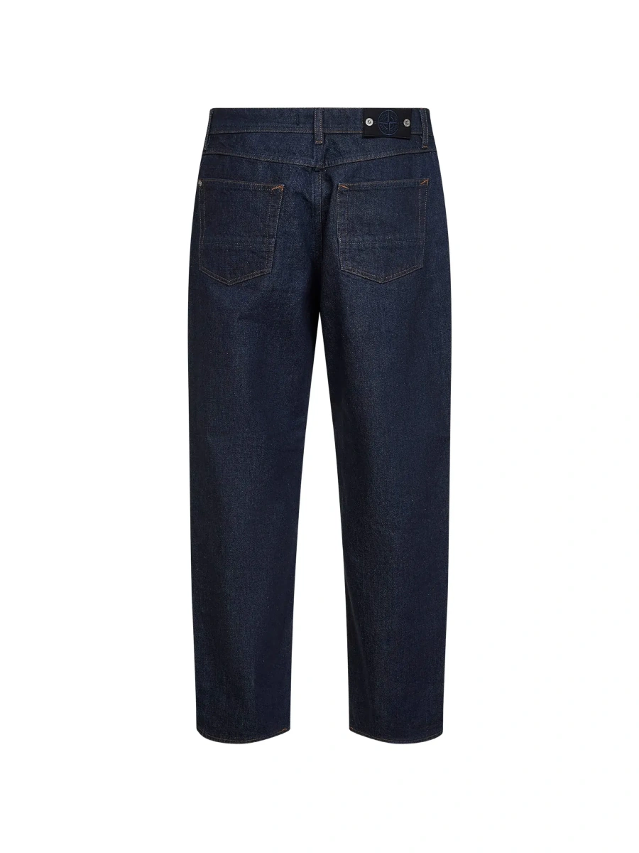 Blugi Stone Island albastri din denim - Img 4