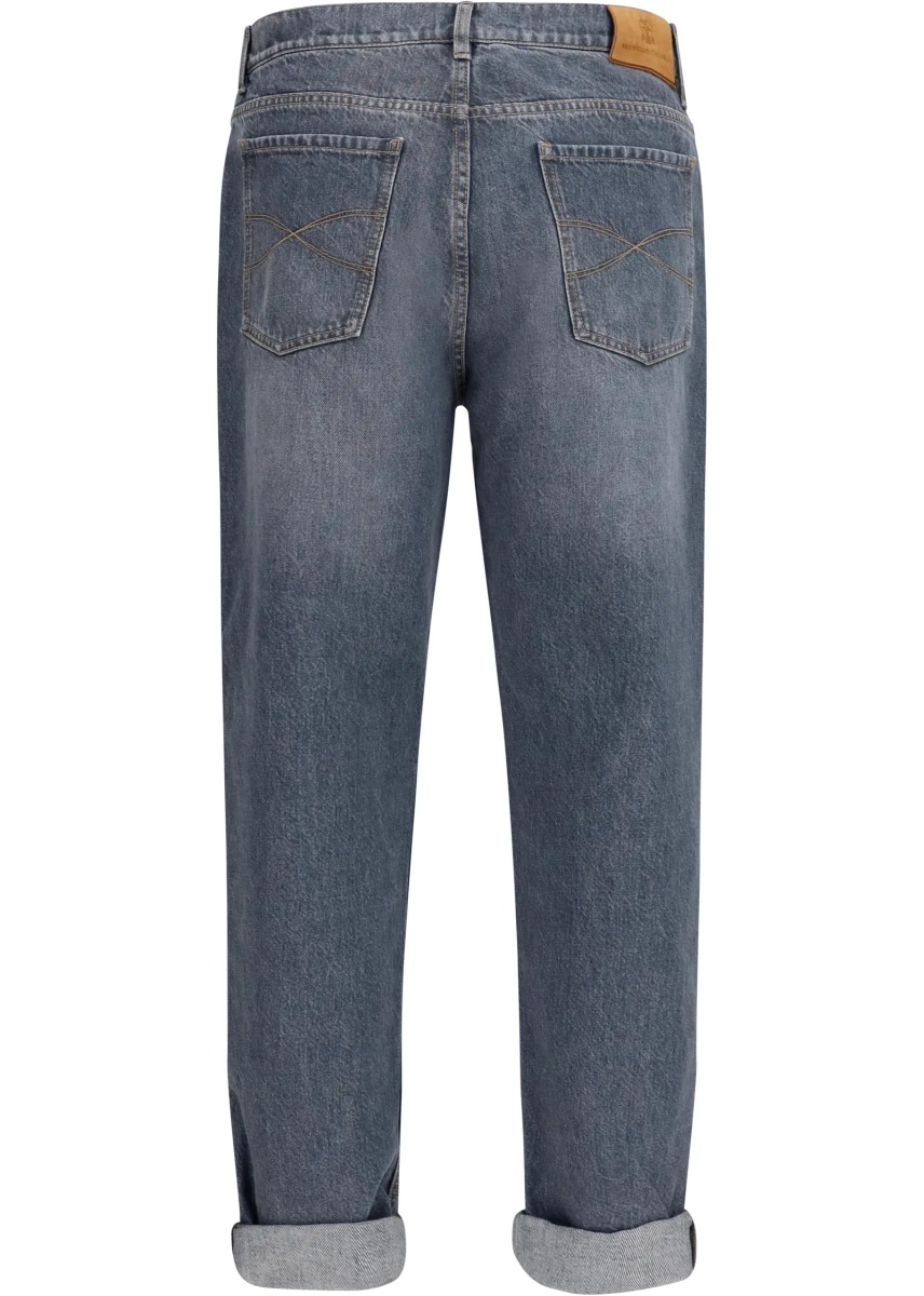Blugi Straight-leg turn-up Jeans - Img 2