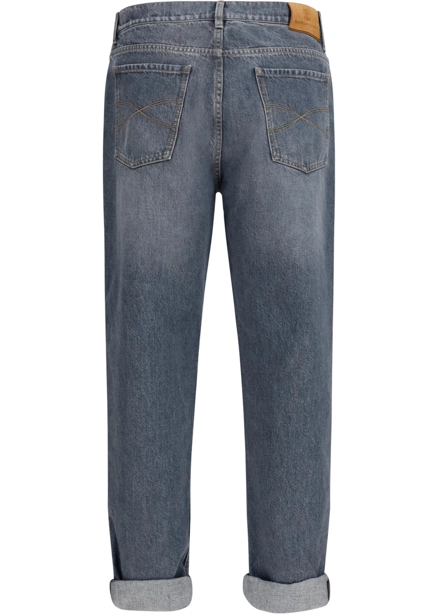 Blugi Straight-leg turn-up Jeans - Img 2