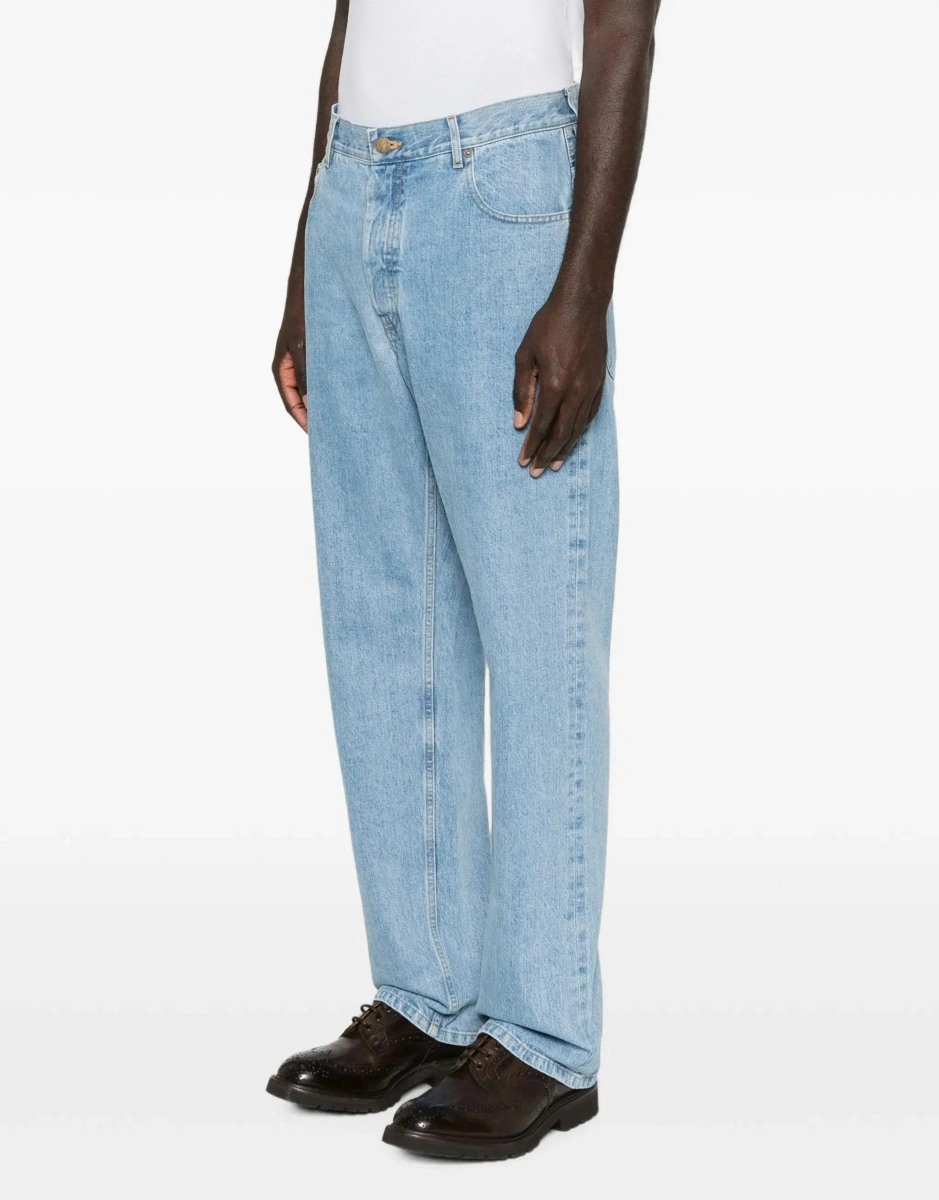 Blugi Thom Browne albastri din denim - Img 5