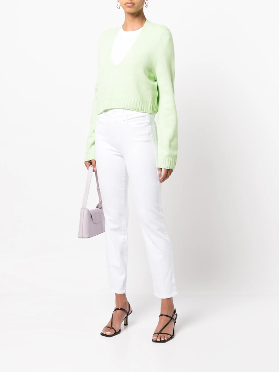 Blugi trei sferturi Givenchy albi - Img 2