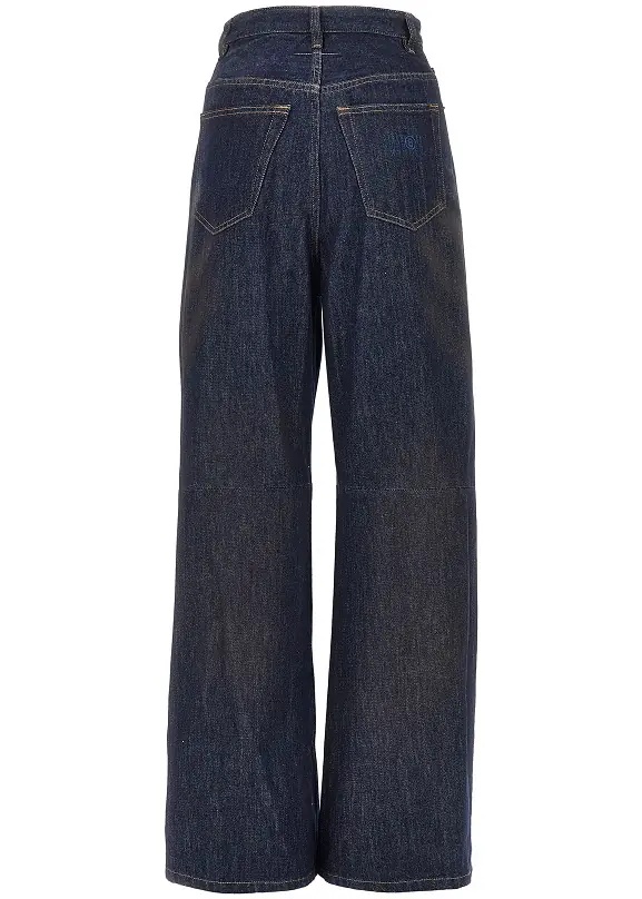 Blugi Used effect wide leg jeans - Img 3