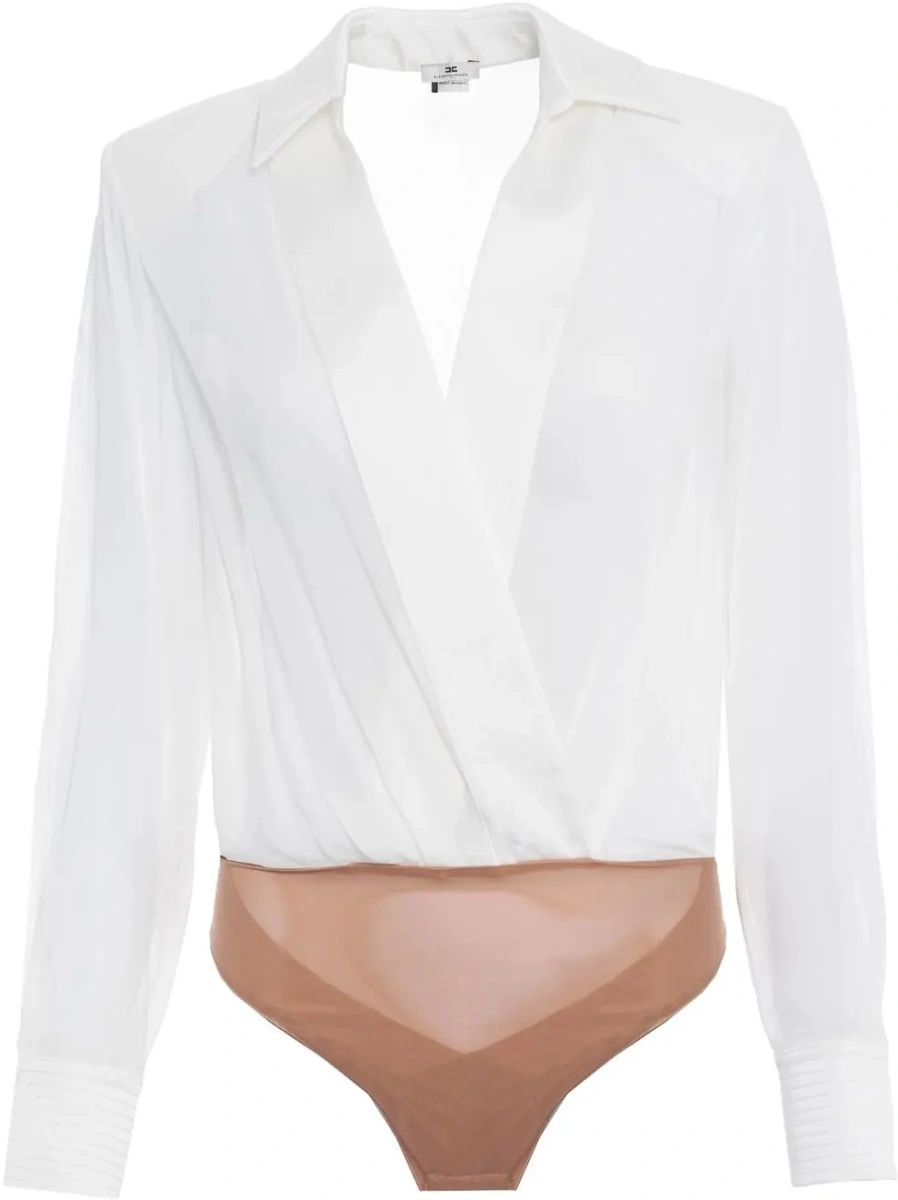 Bluza eleganta Elisabetta Franchi alba - Img 2