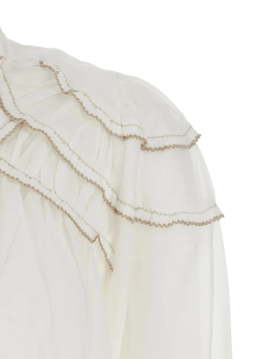 Bluza Isabel Marant alba din bumbac - Img 3