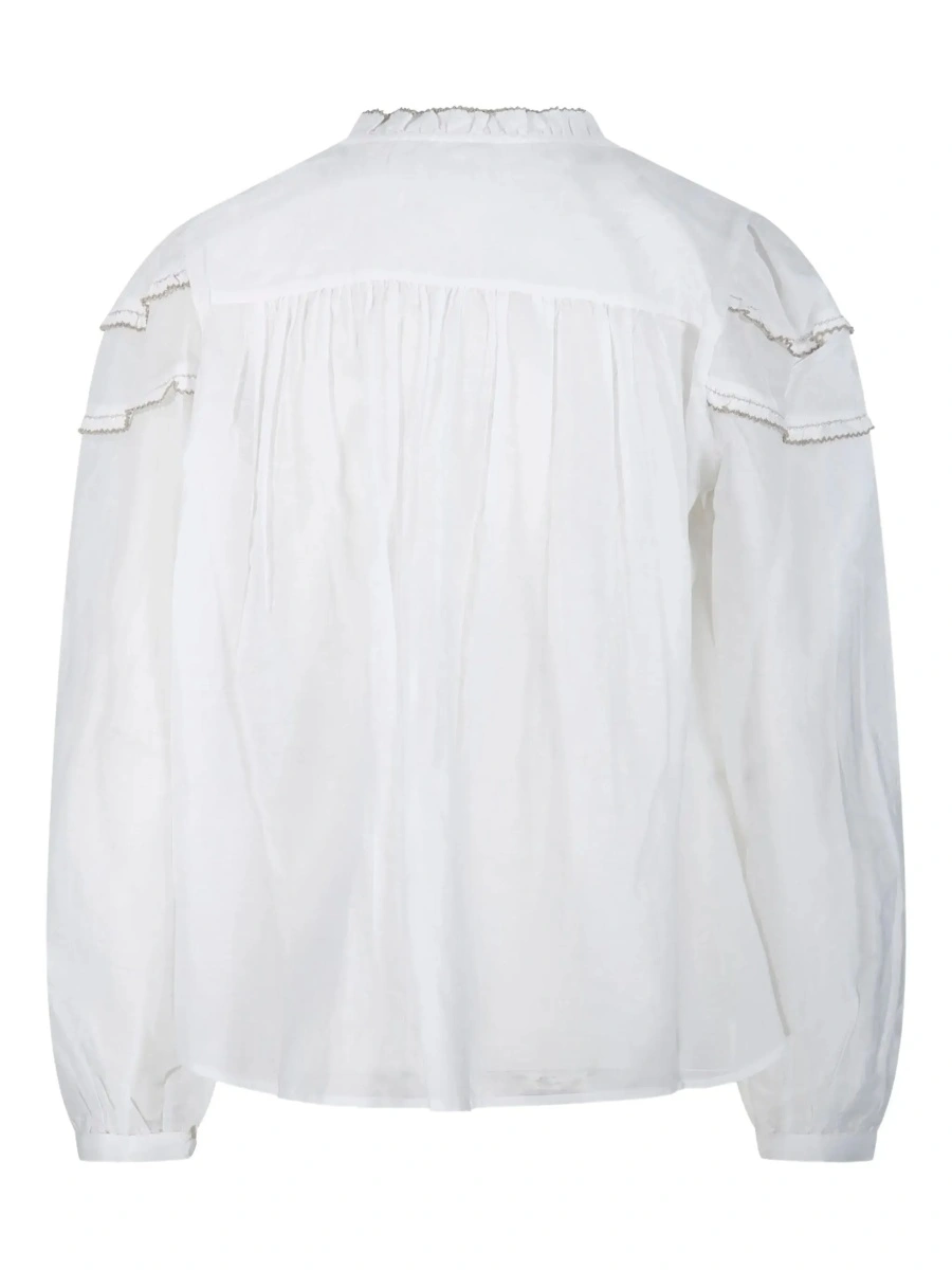 Bluza Isabel Marant alba din bumbac - Img 4