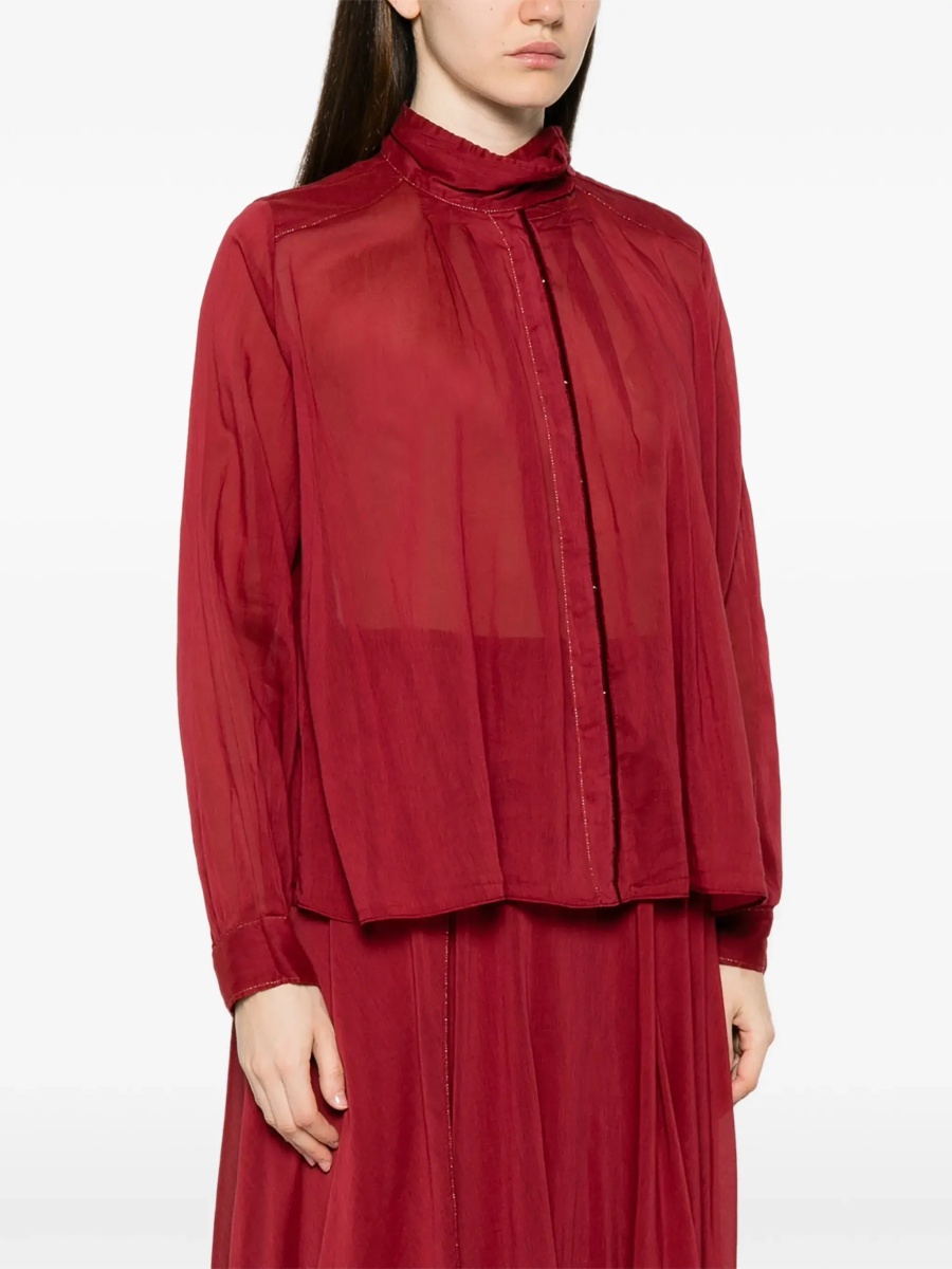 Bluza pleated high-neck Blouse - Img 5