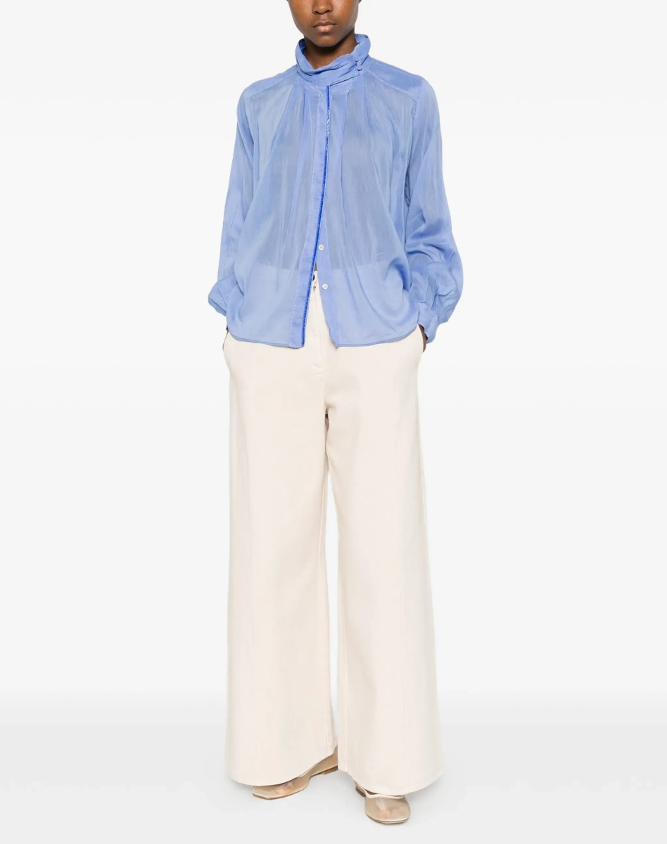 Bluza pleated high-neck Blouse - Img 4