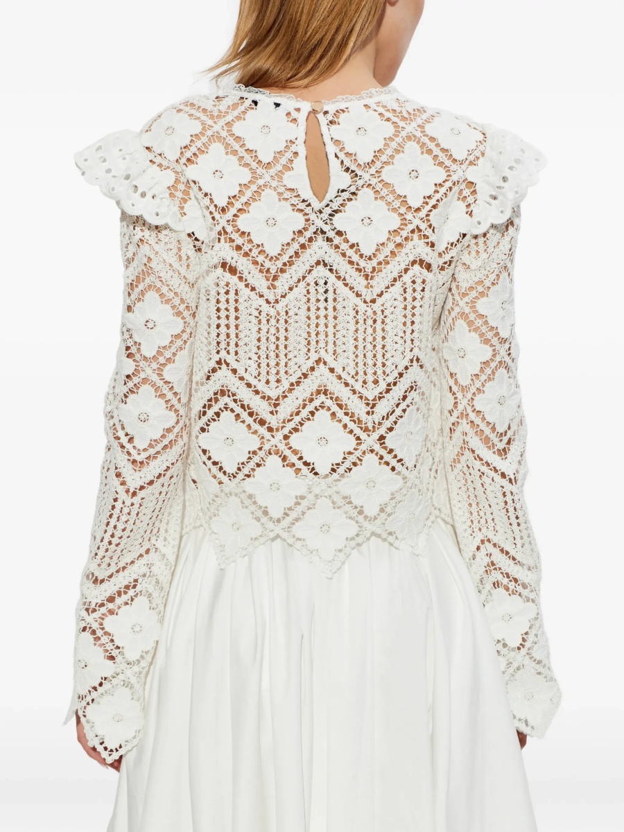 Bluza Top In Crochet Con Inserti In Pizzo - Img 4