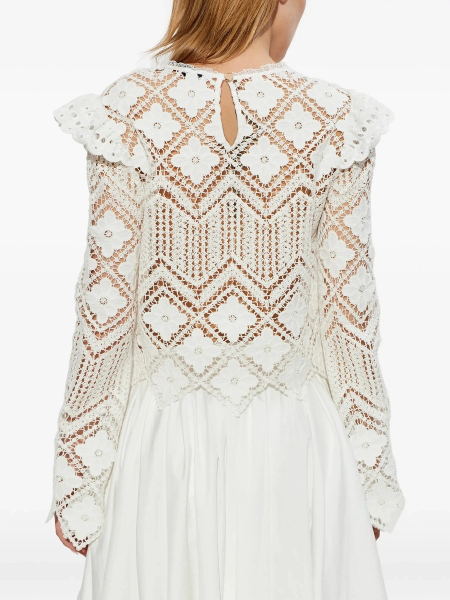 Bluza Top In Crochet Con Inserti In Pizzo - Img 4