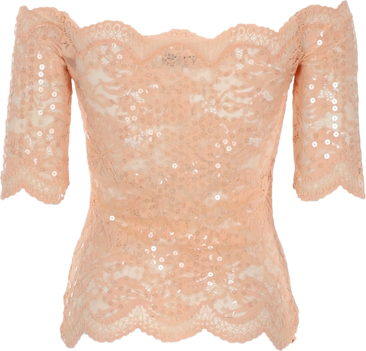 Bluza Top In Pizzo Con Paillettes - Img 2