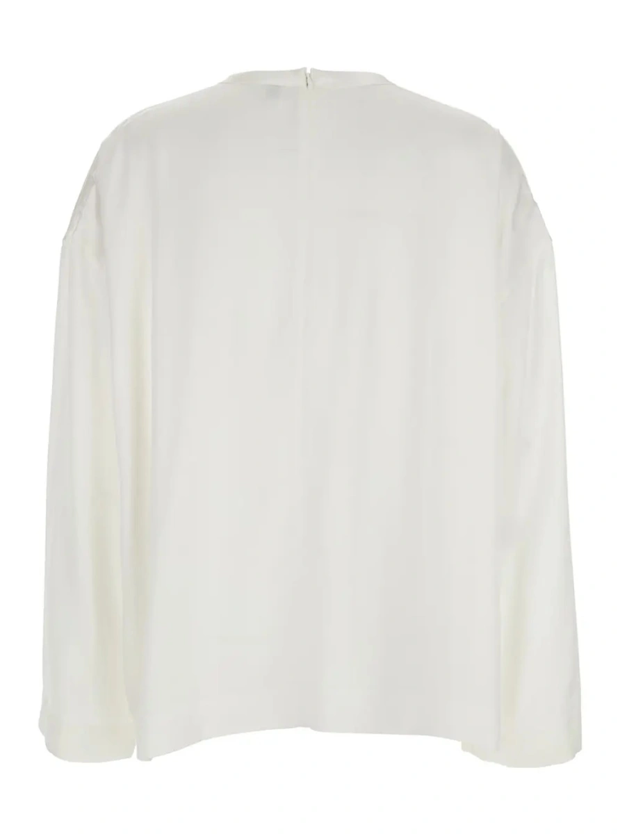 Bluza TOTEME alba din vascoza - Img 2