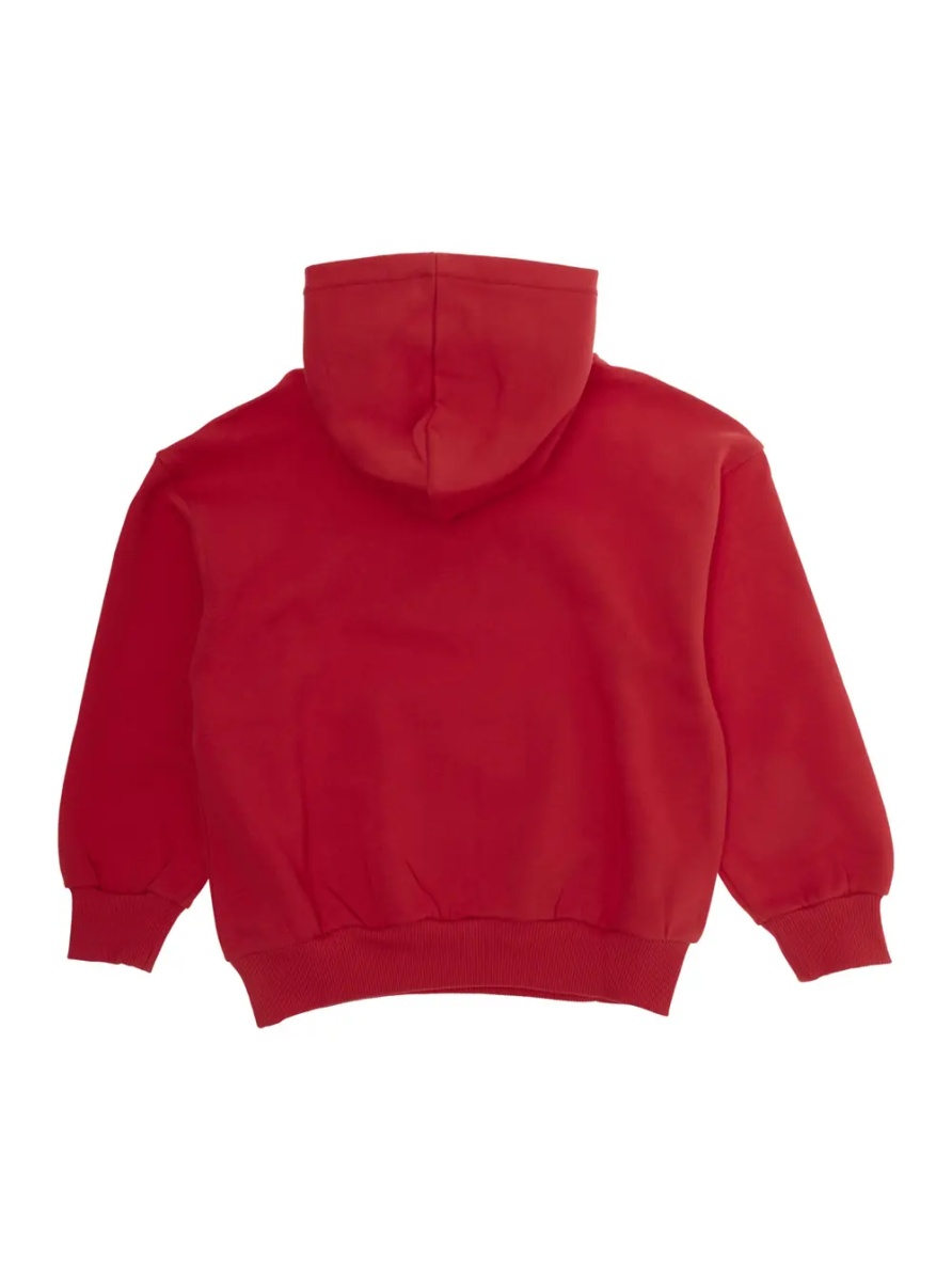 Bluze Red hoodie with logo lettering on the front in cotton boy - Img 2