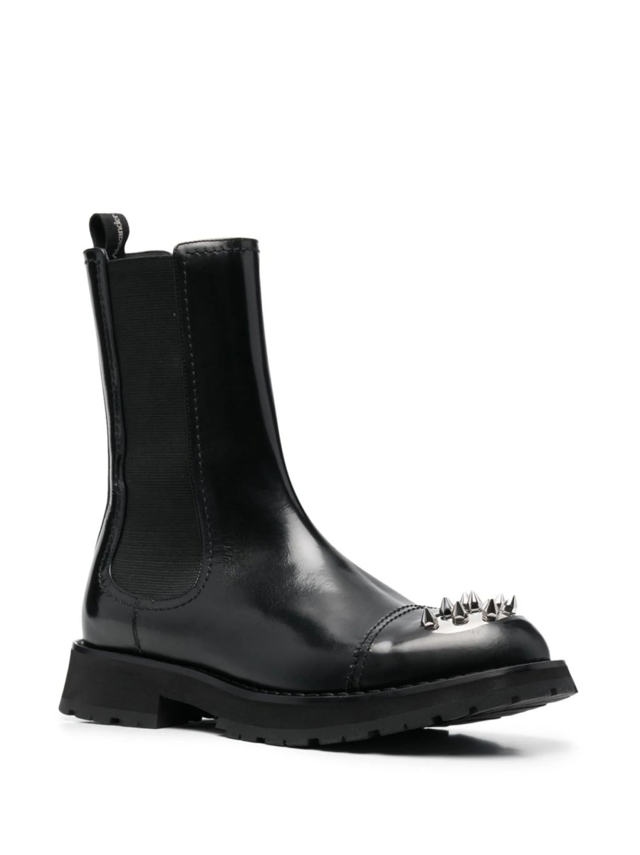 Bocanci Alexander McQueen negri din piele - Img 2
