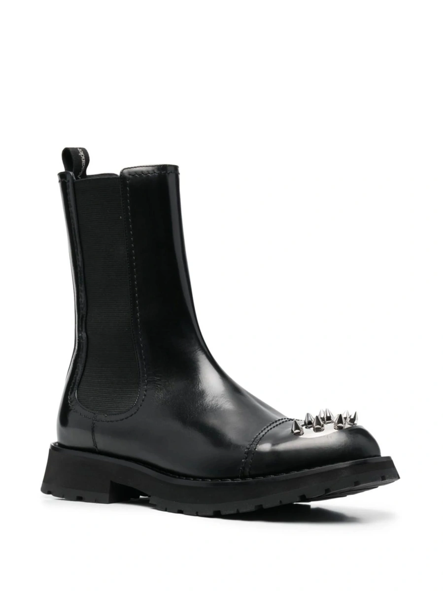 Bocanci Alexander McQueen negri din piele - Img 2