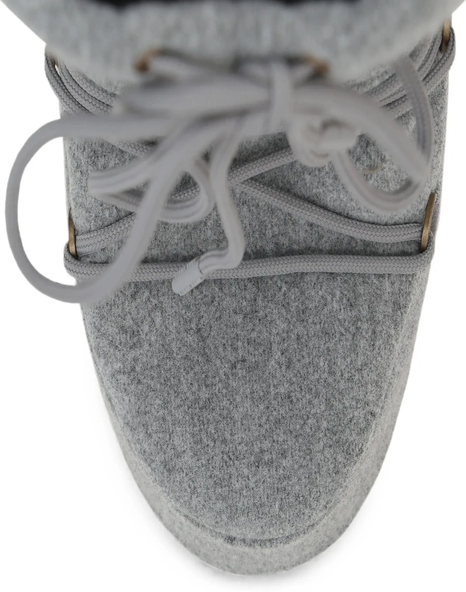 Bocanci casual Moon Boot gri din nubuck si fetru - Img 6