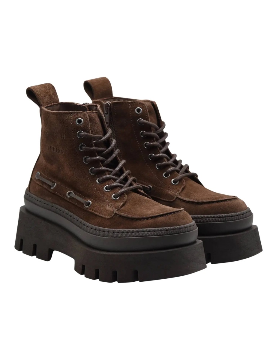 Bocanci Lace-up Boots color chocolate - Img 2