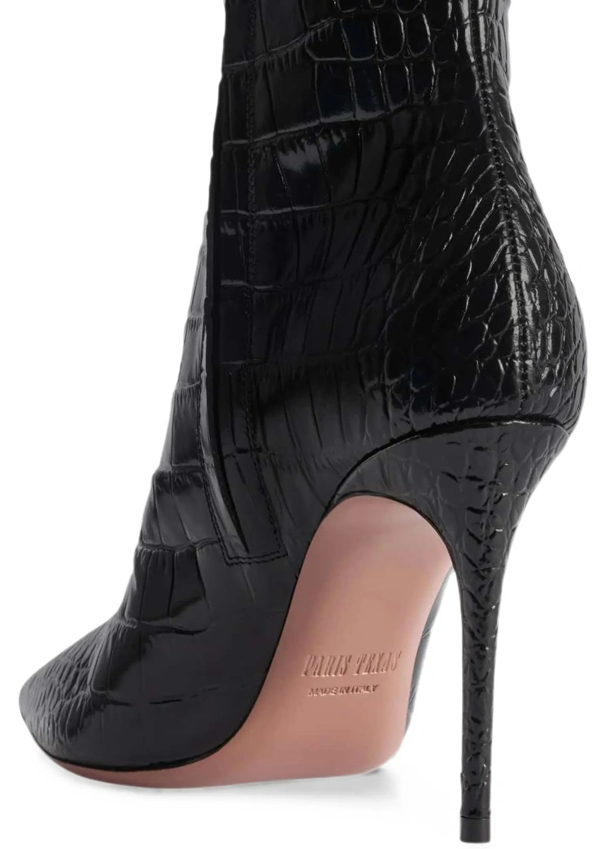 Bocanci Vera crocodile-effect leather knee-high Boots - Img 6