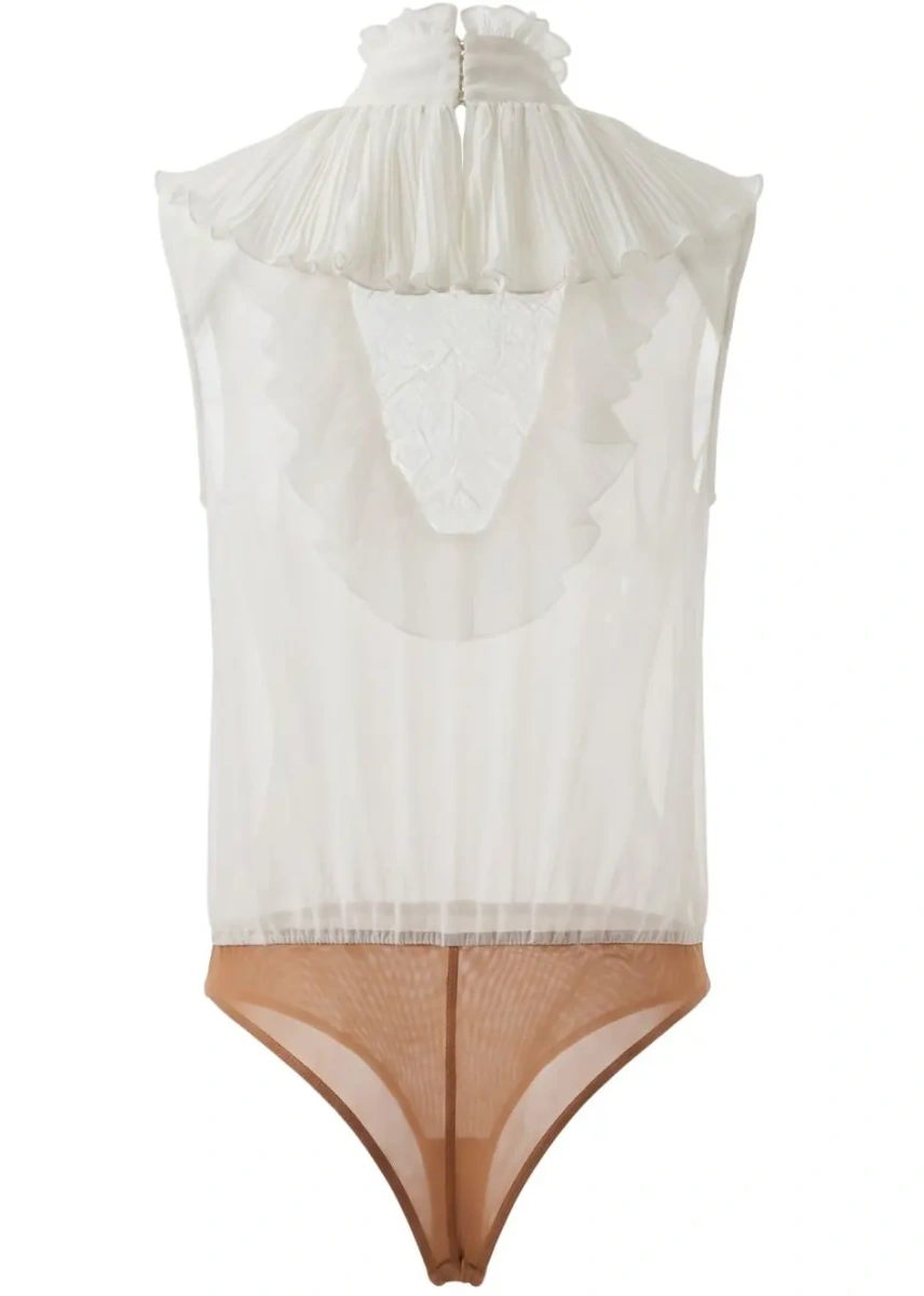 Body-uri Bodysuit with high collar and ruffle details - Img 2