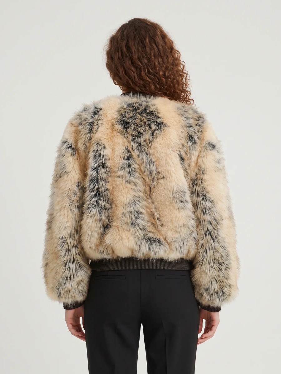 Bomber Combo Gina Faux Fur Bomber Jacket - Img 3